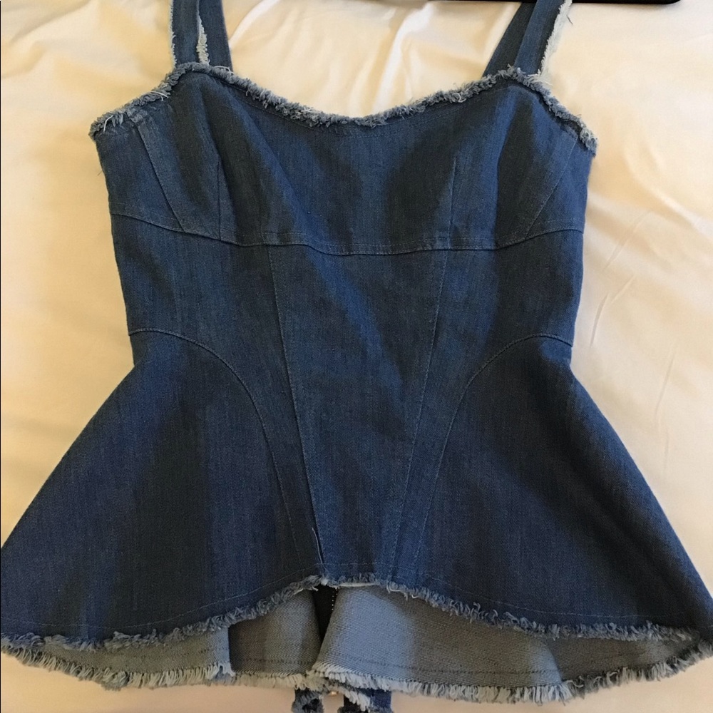 Intermix denim peplum top